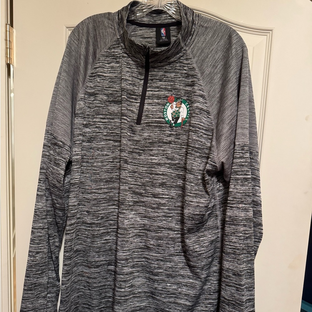 Boston Celtics NBA Men Quarter Zip Pull Over Lightweight Jacket Size XL